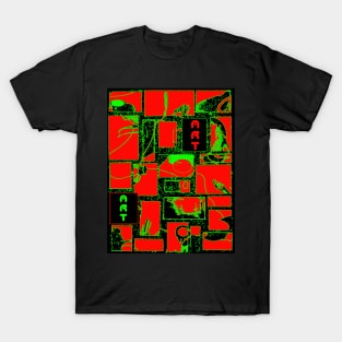 Granny s Things ART in Red Black and Green T-Shirt